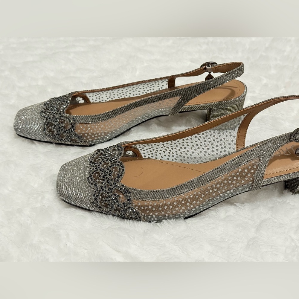 J.Renee Faleece Crystal Embellished Slingback Pump (Women) Size 9M